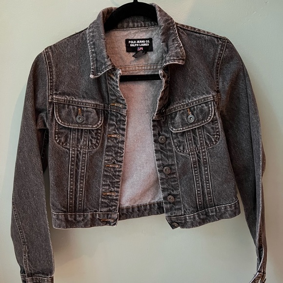 Vintage Polo Faded Black Denim Jacket
